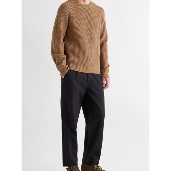 A.P.C. Ludo Mélange Ribbed Knit Sweater Brown Tan Size Large Brand New Wool - Picture 1 of 12